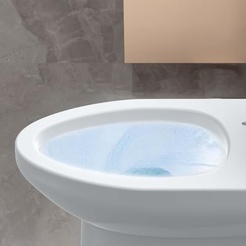 Inodoro moderno de una pieza Laveo Sunvasagoo, con tanque superior, descarga dual 0.8/1.28 galones, asiento de cierre suave, altura cómoda, cerámica y polipropileno, color blanco miniatura 4