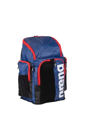Image of ARENA Spiky III Backpack 45 Swimming Athlete Sports Gym Rucksack Large Training Gear Equipment Swim Bag for Men and Women, 45 Liters, Navy /Red /White