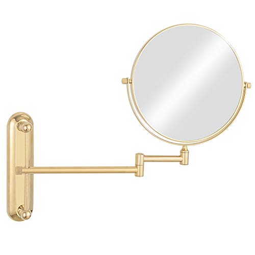 GuRun 7x Magnification Adjustable Round Wall Mount Mirror 8-inch Double Sided Makeup Mirrors,Gold Finish M1806J(8in,7x) by GuRun Cover