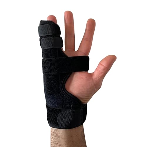 DALLAR Férula para dedo meñique y anular – Estabilizador e inmovilizador para fractura del boxeador (5º metacarpiano), luxaciones, artritis, tendinitis y tenosinovitis – Ajustable para ambas manos