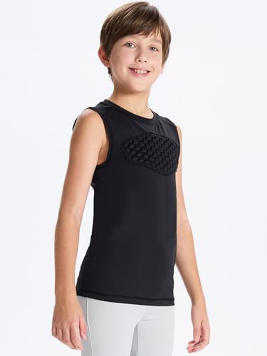 DEVOROPA Youth Baseball Chest Protector Softball Padded Compression Shirt Football Lacrosse Heart Guard Sternum Undershirt2
