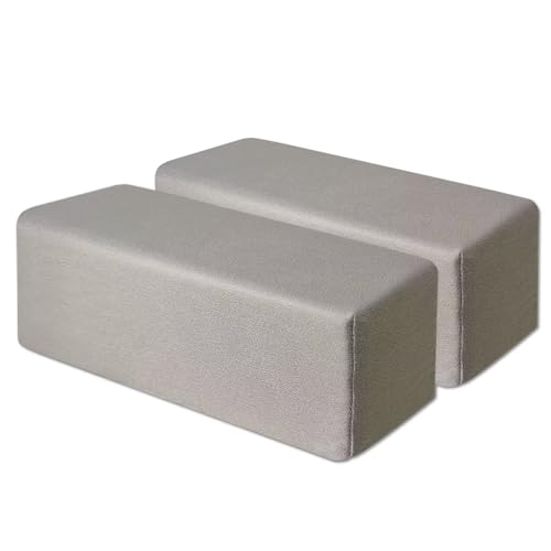 Couch Arm Rest Pillow, Leatharie Armrest Cushion, High Density Foam Armrest Cushion, Removable & Washable Rectangular Headboard Elbow Support for Armchair Sofa Bed,Light Gray-2pcs,5.9x5.9x19.7