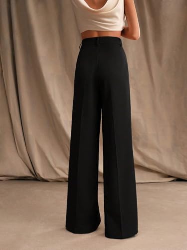 Image of GRECIILOOKS Women High Rise High Waist Trousers Flared Korean Style Formal Pants|Elegant Workwear for Office, College & Events