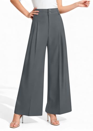 Image of PRETTYGARDEN Women's High Waisted Wide Leg Dress Pants