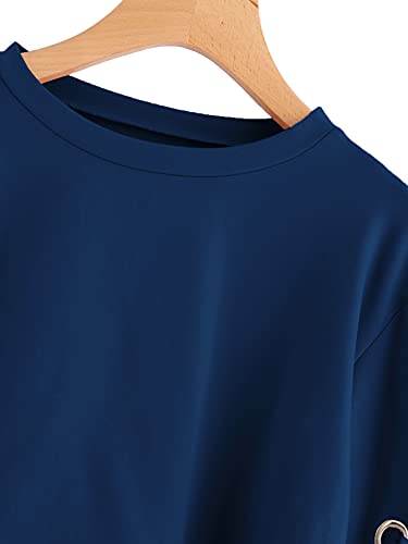 Image of SweatyRocks Women's Casual Lace Up Long Sleeve Pullover Crop Top Sweatshirt