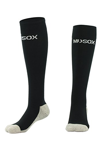 MDSOX Graduated Compression Socks for Men & Women 20-30 mmHg (Black, XL) Best Stockings for Nurses, Travel, Running, Maternity Pregnancy, Varicose Veins, Medical, Blood Circulation, Leg Recovery