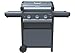 Campingaz Barbacoa Gas 3 Series Select S, BBQ de Gas, 3 quemadores de acero inoxidable, 1 hornillo lateral, tapa con termómetro, InstaClean Aqua, Culinary Modular System, 10.2 kW