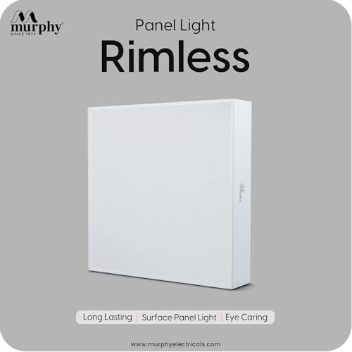 Image of Murphy 18W LED Rimless Square Surface Panel Light | Cool White 6000K | Up to 1800 Lumens | 4kV Surge Protection | Shockproof PC Body | BIS Approved | 2 Years Warranty |Pack of 20