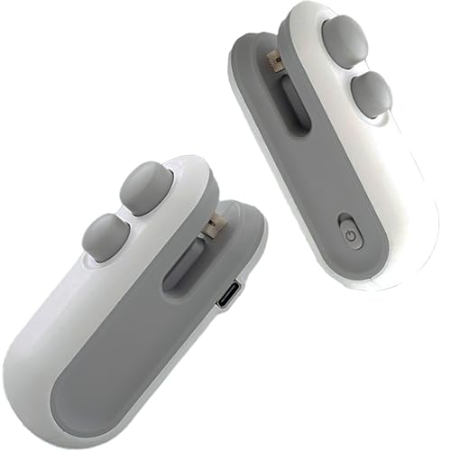 2025 New Mini Chip Bag Sealer and Cutter, Portable Snack Bag Sealer, Plastic Heat Sealing Machine(2Pcs） (White)
