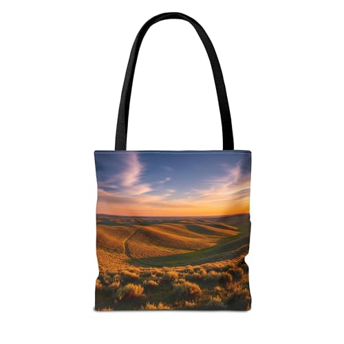 Amber Sagebrush Wyoming – Golden Sage Under Endless Western Skies Premium Tote Bag with Reinforced Stitching2
