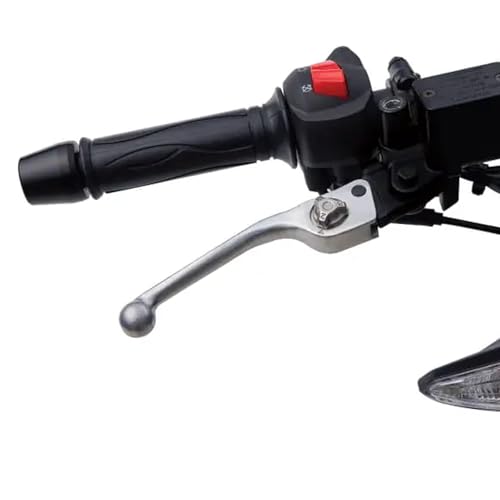 Image of TVS Bike Adjustable Brake Lever for BS6 RTR Bikes, Ajustable CAM for 3 Position, 14mm Travel, Handle Guard Aluminium Material, Silver