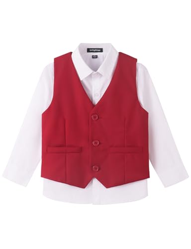 springampgege boy39s formal suit vest solid dress waistcoat vest with pockets size 4-14 years