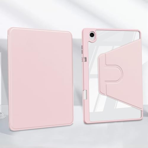 Coque Galaxy Tab S11 5G 11" 2025 rotative premium transparente et rose - 6