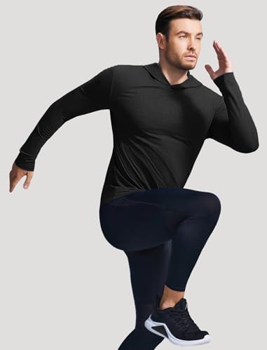 PINSPARK Men's Hoodies Lightweight Pullover Long Sleeve Athletic Sweatshirts for Gym Workout Comfort Thin Plain hoodie2