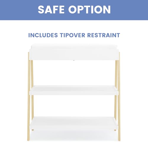 Delta Children Scout Changing Table - Greenguard Gold Certified, Bianca White/Natural - image 8