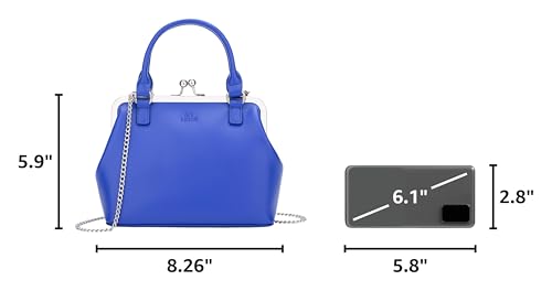 Image of GM LIKKIE Kiss Lock Purses and Handbags, Vintage PU Leather Clutch Purses for Women, Top Handle Evening Handbag