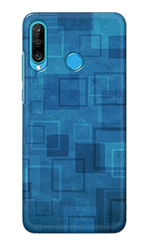 Image of Printed Hard Back Cover Case for Huawei P30 Lite | Huawei Nova 4e Back Cover (Plain Azure Blue) -702