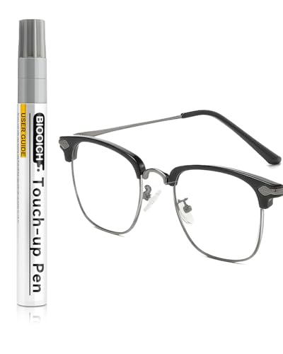 Titanium Eyeglass Frame Touch Up Paint Pen, All-in-One Touch Up Kit for Scratches & Fading, Durable Sweat-Proof Color Restorer for Metal, Plastic & Resin Glasses