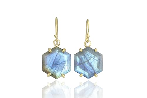 Labradorite boucles d'oreilles pour sublimer un style terne avec des reflets bleus éclatants