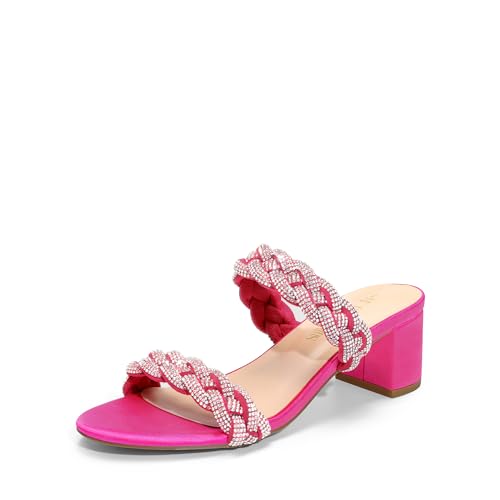 Image of DREAM PAIRS Women's Two Braided Strap Low Heels For Women Open Toe Block Chunky Heels Sandals Holiday Party Wedding Dress Pumps Shoes