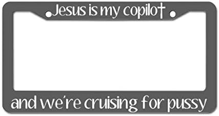 Kiss License Plate JESUS CROSS CHRISTIAN RELIGIOUS Metal License Plate Frame Tag Border Two Holes E FJ Cruiser License Plate Frame - Foto 3