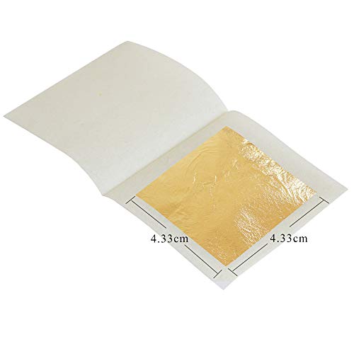 KINNO Echte Blattgold Essbar 24 Karat Goldfolie 4.33 * 4.33cm zum Basteln Lebensmittel Kuchen Backen Torten Dekorfolie… – Bild 3