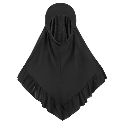 SIQITECHNO Women Muslim Hijab Scarf Ruffled Islamic Arabic Turban Instant Long Head Scarf Shawl Eid Prayer Head Wrap4