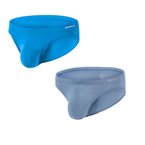 JINSHI Men's Solid and Colorblock Bamboo Viscose Low Rise Briefs - Breathable Comfort Soft Underwear with Contour Pouch Pack