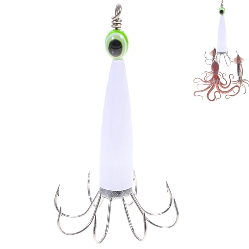 MOKKHNB Anzuelo de Calamar Creativo de Hierro con Ojos y Ocho Garras para Pesca en Lagos y Reservorios, Adecuado para Entusiastas de la Pesca y Pulperas Color Aleatorio