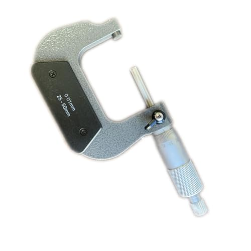 Outside Micrometer, Metric 25-50mm (0.01mm Graduations) High Precision External Micrometer, Precision Machinist Tool for Mechanics and Jewelers