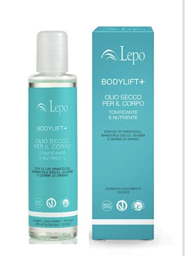 LEPO Aceite corporal seco BodyLift+, 100 ml, con aceite de semilla de uva, almendras dulces, jojoba y germen de trigo, cuidado intensivo para una piel radiante