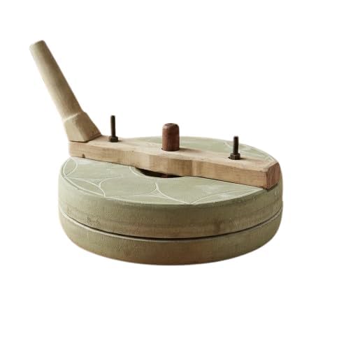Traditional Stone Chakki Mill, 15.2 Inch Handmade Grinder, Natural Stone Material for Atta, Daliya, Pulses, Spices, Sattu Making, Chakiya janta chakkiya-picture-25