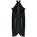 KKmeter Women Vintage Embroidered Wedding Long Chiffon Cape Stand Collar Off Shoulder Bridal Veil Cloak Halter Capelets (Onesize, Black)