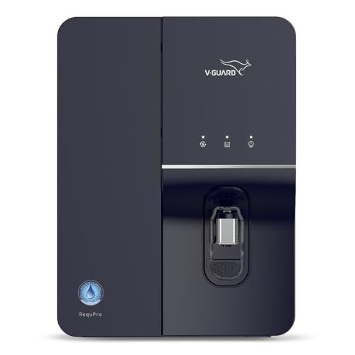 V-Guard RequPro RO UV UF Mineral Water Purifier | 5.5 L Stainless Steel Tank | India's Best Design Project 2024 | Saves 95+ Glasses of Water Daily | 8 Stages | 1-Year UNCONDITIONAL Warranty by V-Guard