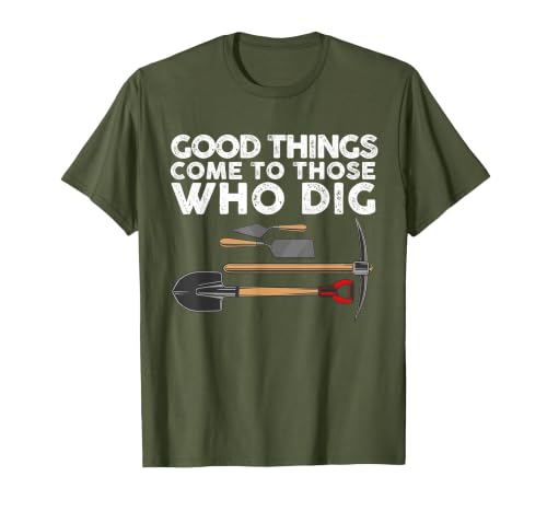 Funny Archaeology for Men Women Anthropology Archaeologist T-Shirt, Men, Olive Green, Small