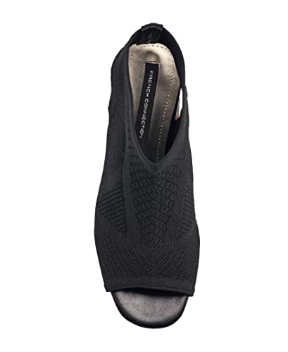 French Connection Women's Velancy Open Toe Booties Comfortable Work Fall Winter Fashion Shoes Slip On Heeled Ankle Boots for Women with Soft Knit Uppper4