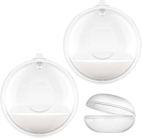 Milchauffangschalen Stillen, 2 Stück Muttermilch Auffangschale, Aufbewahrungsbecher, Wiederverwendbar Auffangschale, BPA-frei, Brustschalen Set Milch Auffangen Brust, transparent