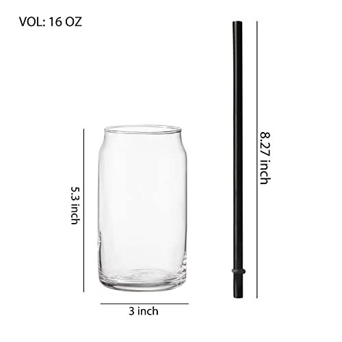Hyperspace 16 Oz Can Tumbler Glasses, Can Beer Glasses, Drinking Glasses 12Pcs Set With Straws, Ideal For Beer, Iced Coffee/Tea, Juice, Cocktail, Whiskey - Bpa Free #TOP1