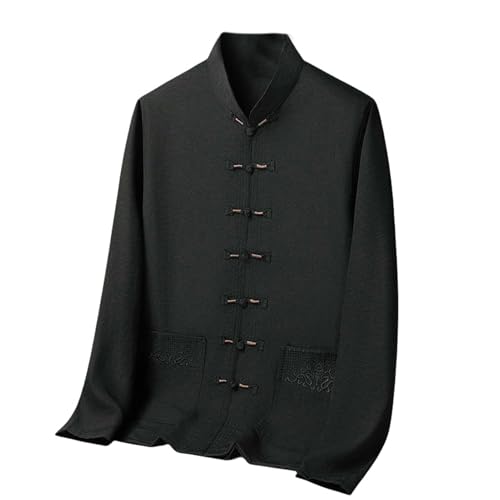 Chemise homme soie glacée fine manches longues Hanfu léger été respirant