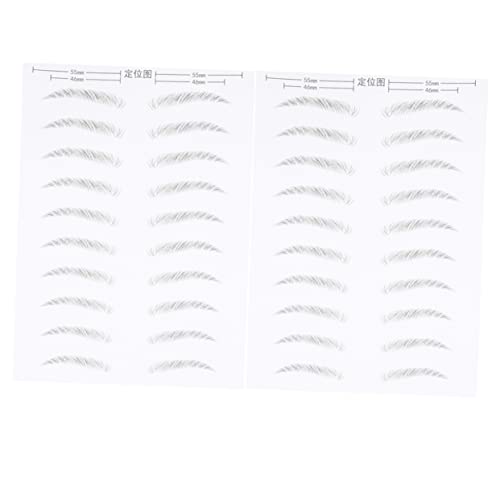 HAPINARY 2 Pares etiqueta engomada de la ceja cejas postizas impermeable lápiz de cejas tinte de cejas cuchillas pegatinas herramientas de maquillaje de cejas de ceja artificial