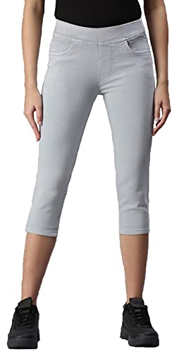 Image of ADBUCKS Womens Slim Fit Denim Lycra Stretchable Capri Mid Rise with Elasticated Waistband (Multi Color & Plus Size Also Available)