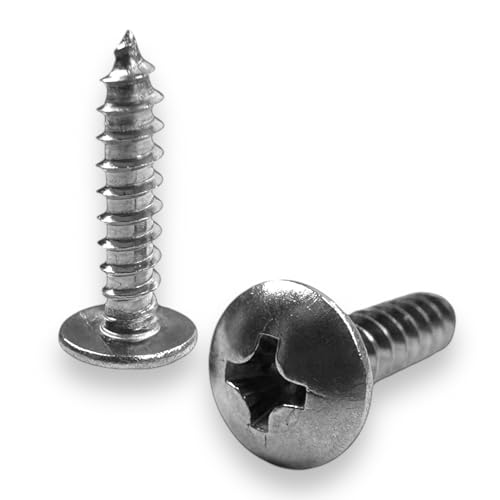 BCP Fasteners Tornillos para madera de acero inoxidable #6 x 5/8", cabeza truss, paquete de 100 miniatura 1