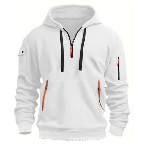 Spring and Autumn Men's Hoodie Zipper Multi Pocket Embroidered Badge Hoodie Sports and Leisure Bathroom2