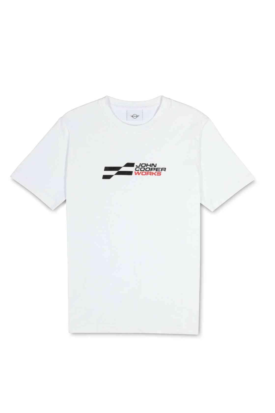 Mini Men's White Genuine Jcw Logo T Shirt Tee Top Short Sleeve Semi Loose Fit, M