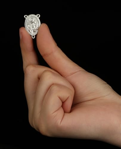 Diyalo 3-Hole IHS Holy Chalice/Holy Family/Jerusalem/Sacred Heart/Pope Francis/St.Benedict Medal Rosary Chaplet Connector Centerpieces Jewelry Making Parts (Saint Joseph Medal-20pcs)