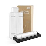 Wevac 真空パック 袋 真空パック ロール カッター付き エンボス加工 20cm×6m 28cm×6m 各2ロール 真空袋 カット済み 真空パック機 専用袋 脱気しやい 安全素材 BPAフリー フードシーラー 真空包装袋 抗菌袋 脱気密封 鮮度長持ち 食品保存