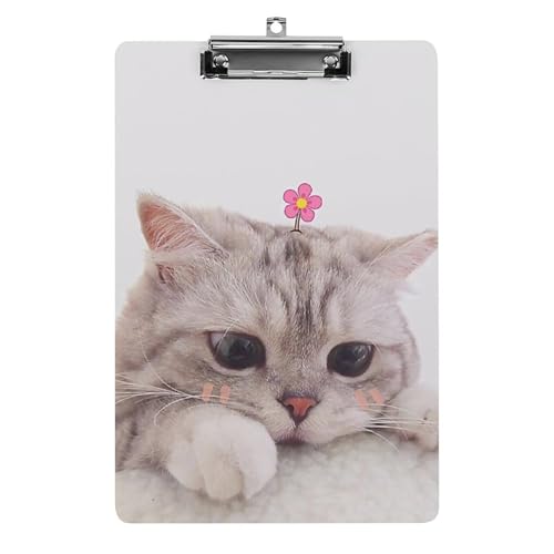 クリップボード 可愛い 猫 ネコ キャット 花柄 A4サイズ対応 クリップファイル バインダークリップ 用箋ばさみ ファイルボード メモ帳 縦型 書類整理 おしゃれ かわいい 筆記 多機能 壁掛け プレゼント