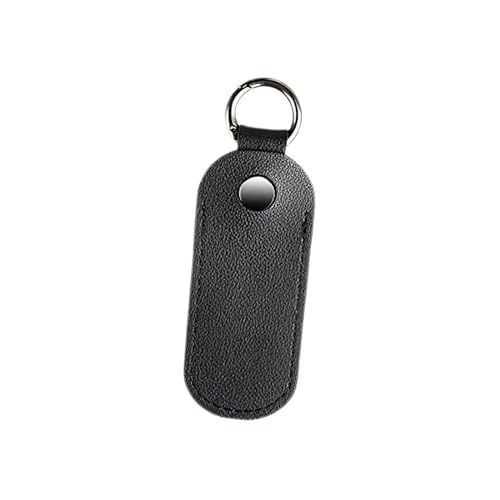 Porta llavero USB en cuero sintético negro con cubierta de protección