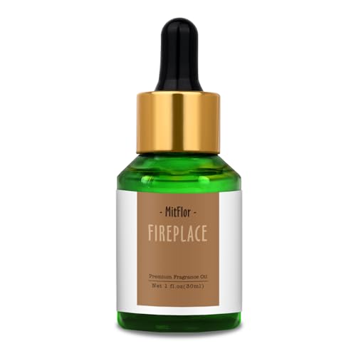 Image of Fireplace Fragrance Oils, MitFlor 30ml Scented Essential Oil for Diffuser, Premium Fragrance Oil for Candle & Soap Making, Winter Aromatherapy Diffuser Oil, Warm & Woody Scent for Home Fragrance