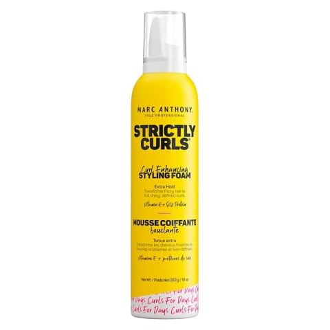Marc Anthony Hair Styling Foam for Curly Hair, Strictly Curls - Extra Hold Curl Defining Hair Styler Hydrates Dry & Frizzy Curls for Shine & Definition - Volume Hair Styling Mousse Reduces Frizz Cover